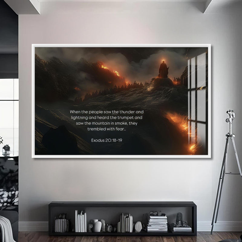 Artronauts Glass Print S | 72x46 cm | 28.3"x18.1" / White Exodus 20– Christian Tempered Glass Wall Art