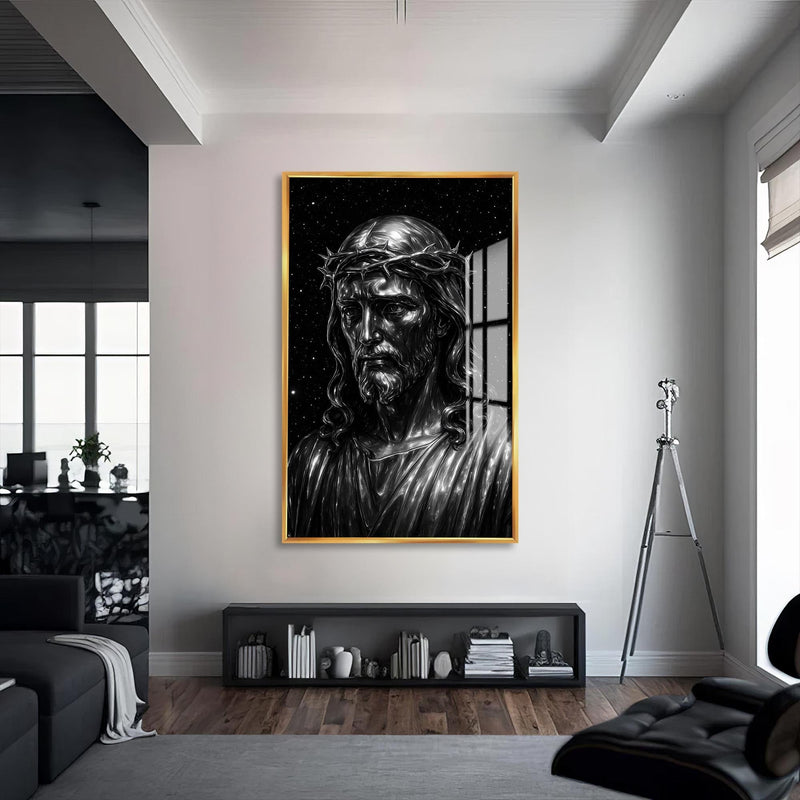 Artronauts Glass Print S | 72x46 cm | 28.3"x18.1" / Gold Crown of Sacrifice– Christian Tempered Glass Wall Art