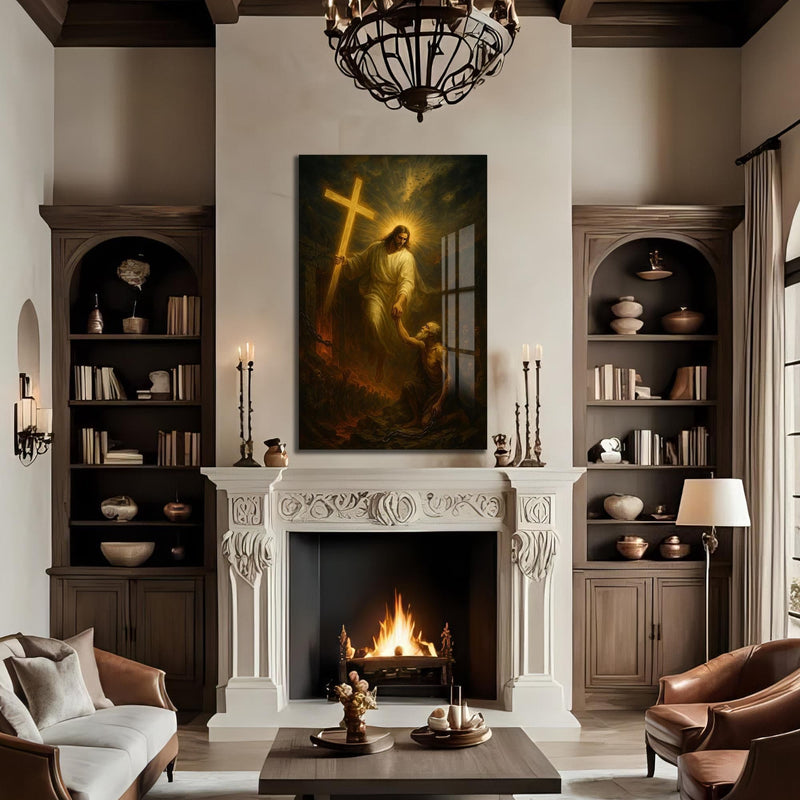 Artronauts Glass Print The Hand of Salvation– Christian Tempered Glass Wall Art