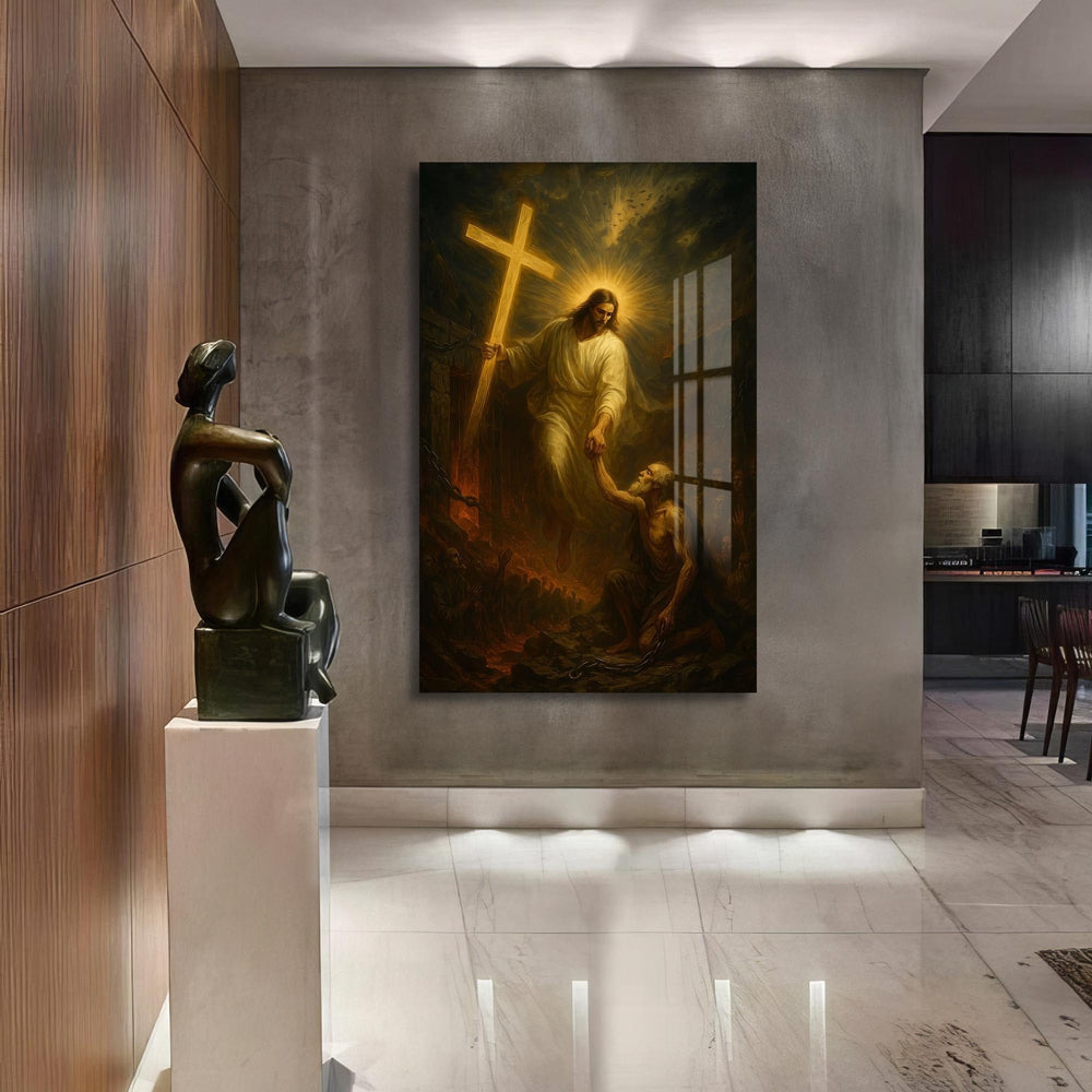 Artronauts Glass Print The Hand of Salvation– Christian Tempered Glass Wall Art