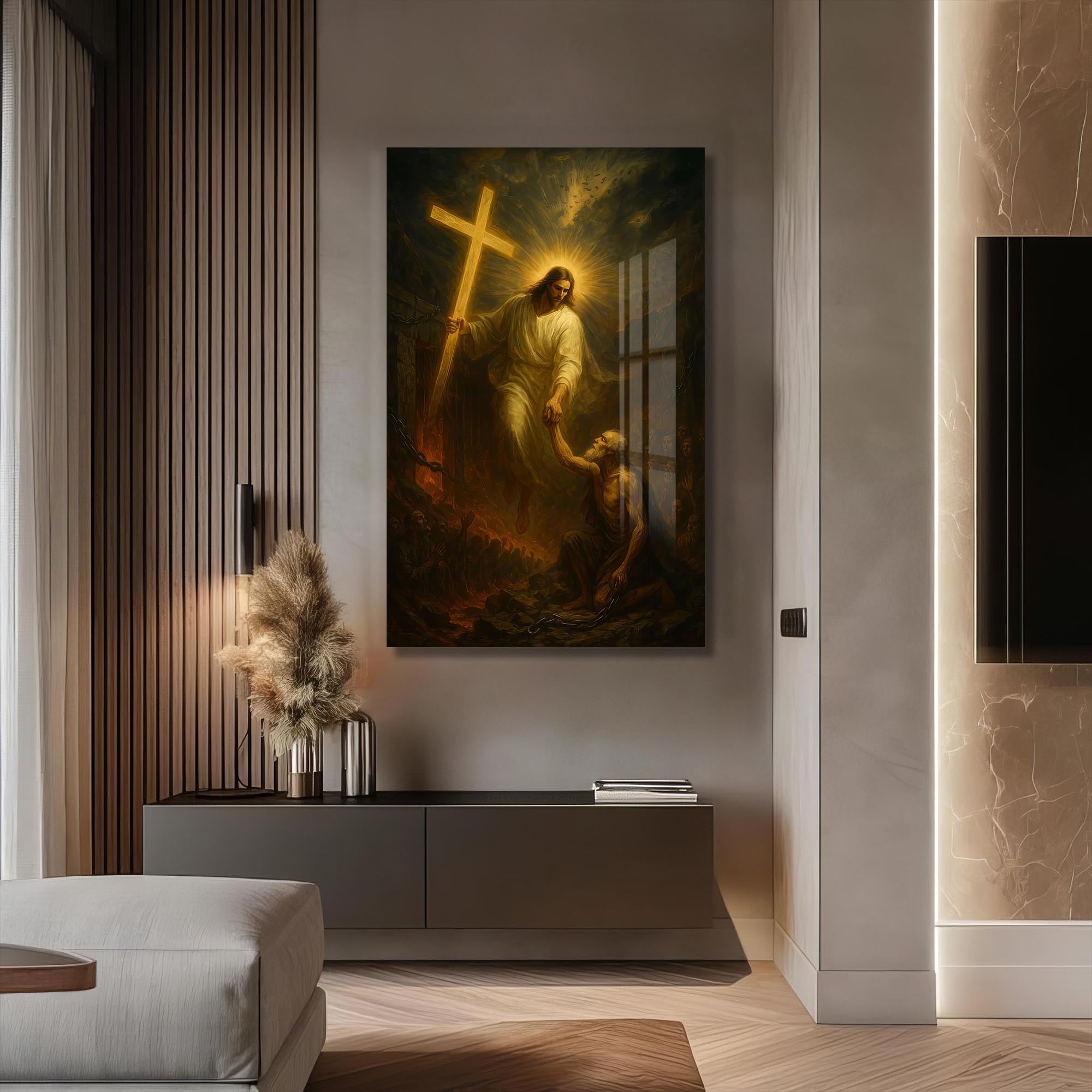 Artronauts Glass Print The Hand of Salvation– Christian Tempered Glass Wall Art