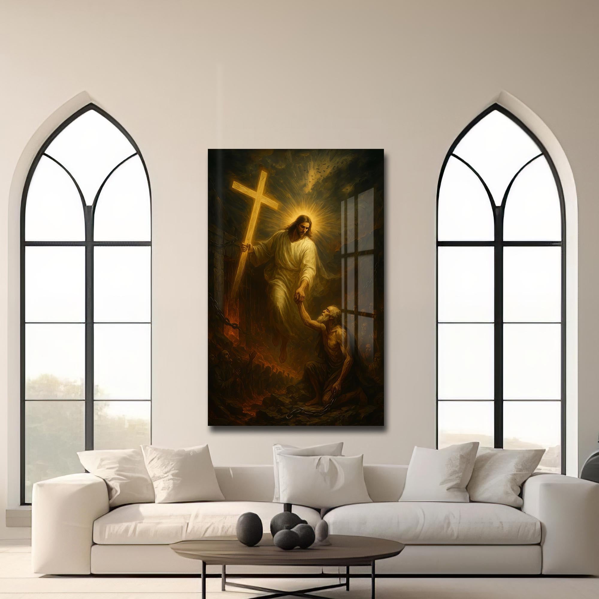 Artronauts Glass Print The Hand of Salvation– Christian Tempered Glass Wall Art