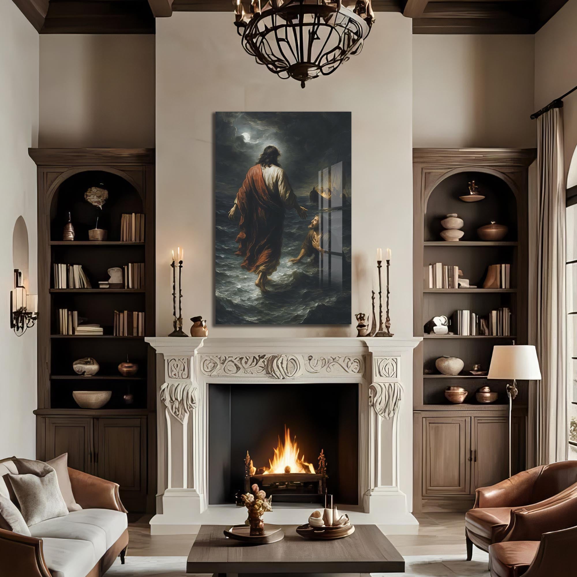 Faith Upon the Waters– Christian Tempered Glass Wall Art