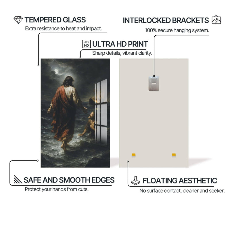 Artronauts Glass Print Faith Upon the Waters– Christian Tempered Glass Wall Art