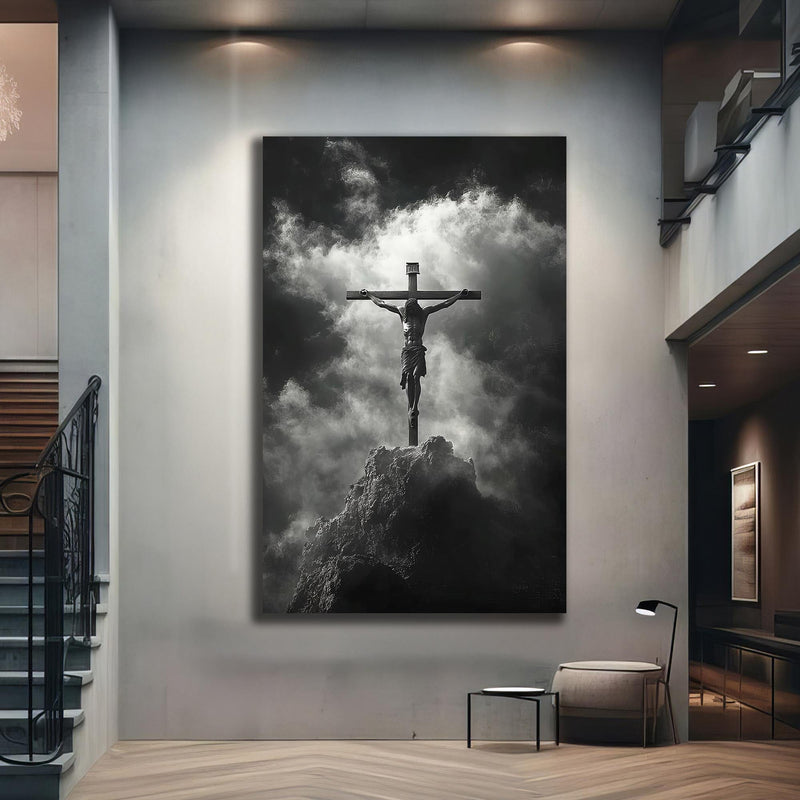 Artronauts Glass Print Crucifix in Silence– Christian Tempered Glass Wall Art