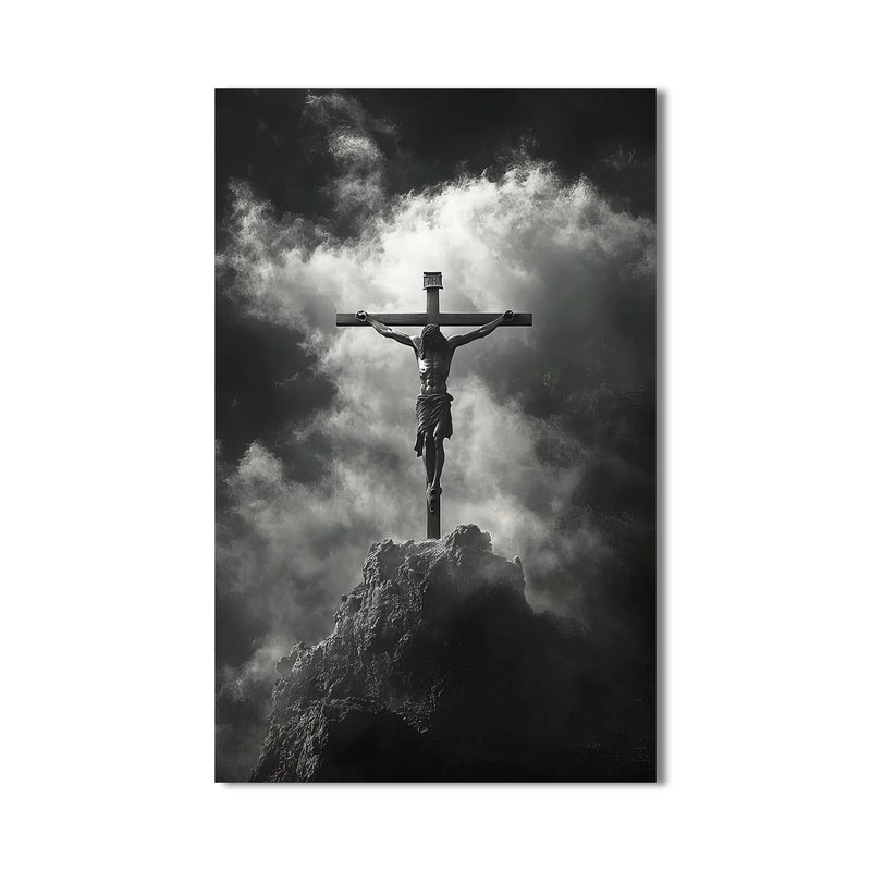 Artronauts Glass Print Crucifix in Silence– Christian Tempered Glass Wall Art