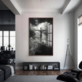 Artronauts Glass Print S | 72x46 cm | 28.3"x18.1" / Walnut Crucifix in Silence– Christian Tempered Glass Wall Art