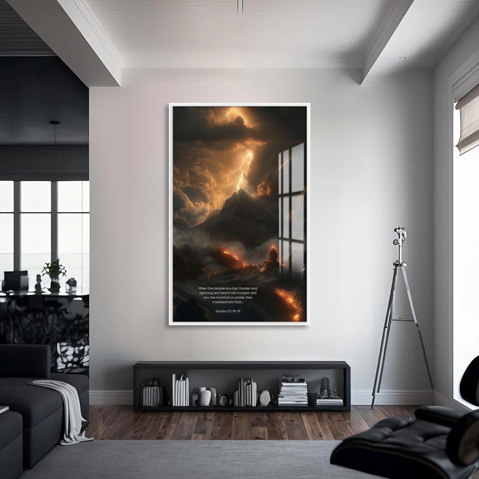 Artronauts Glass Print S | 72x46 cm | 28.3"x18.1" / White Mount of Thunder– Christian Tempered Glass Wall Art