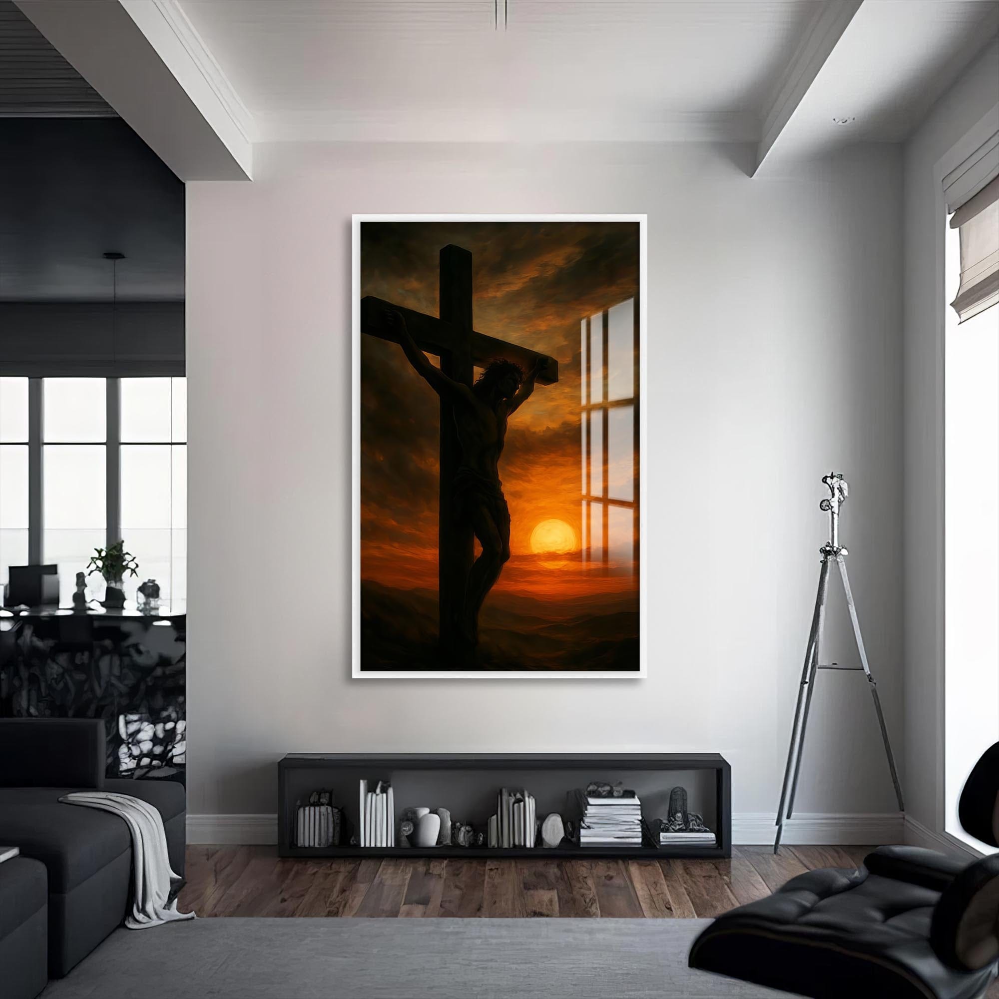 Artronauts Glass Print S | 72x46 cm | 28.3"x18.1" / White Crown of Mercy– Christian Tempered Glass Wall Art