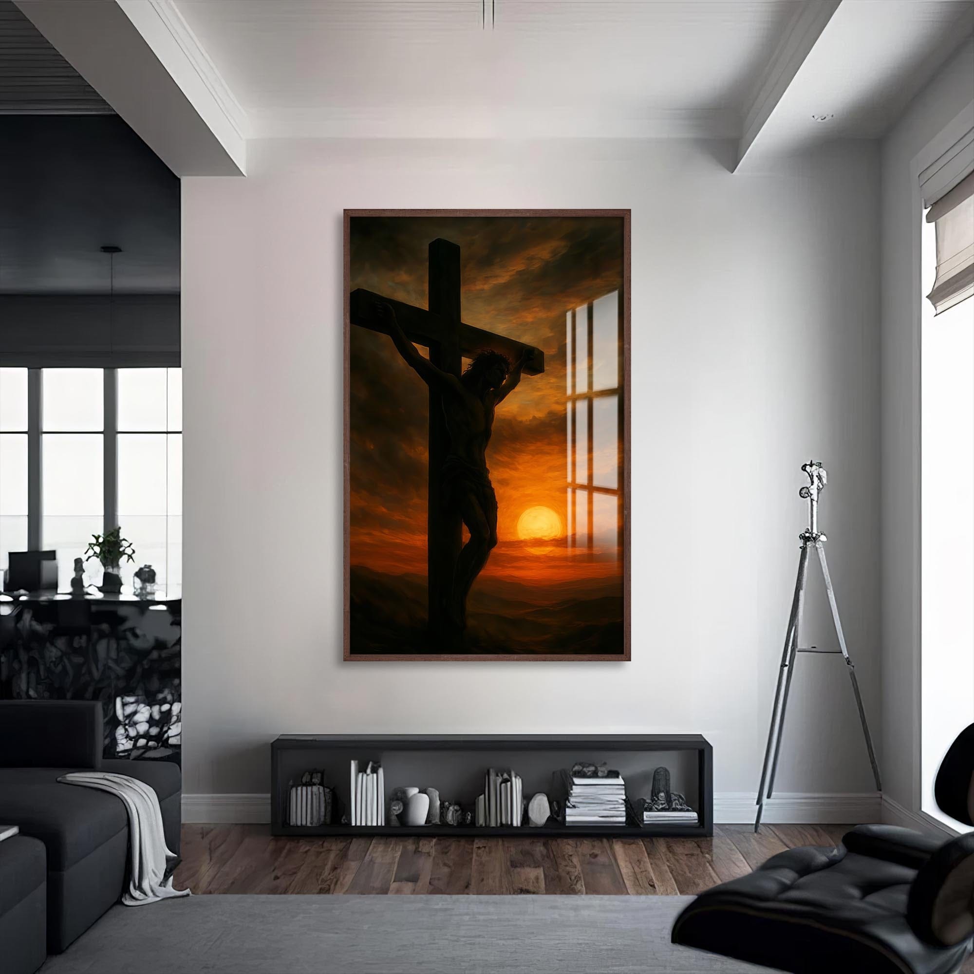Artronauts Glass Print S | 72x46 cm | 28.3"x18.1" / Walnut Crown of Mercy– Christian Tempered Glass Wall Art
