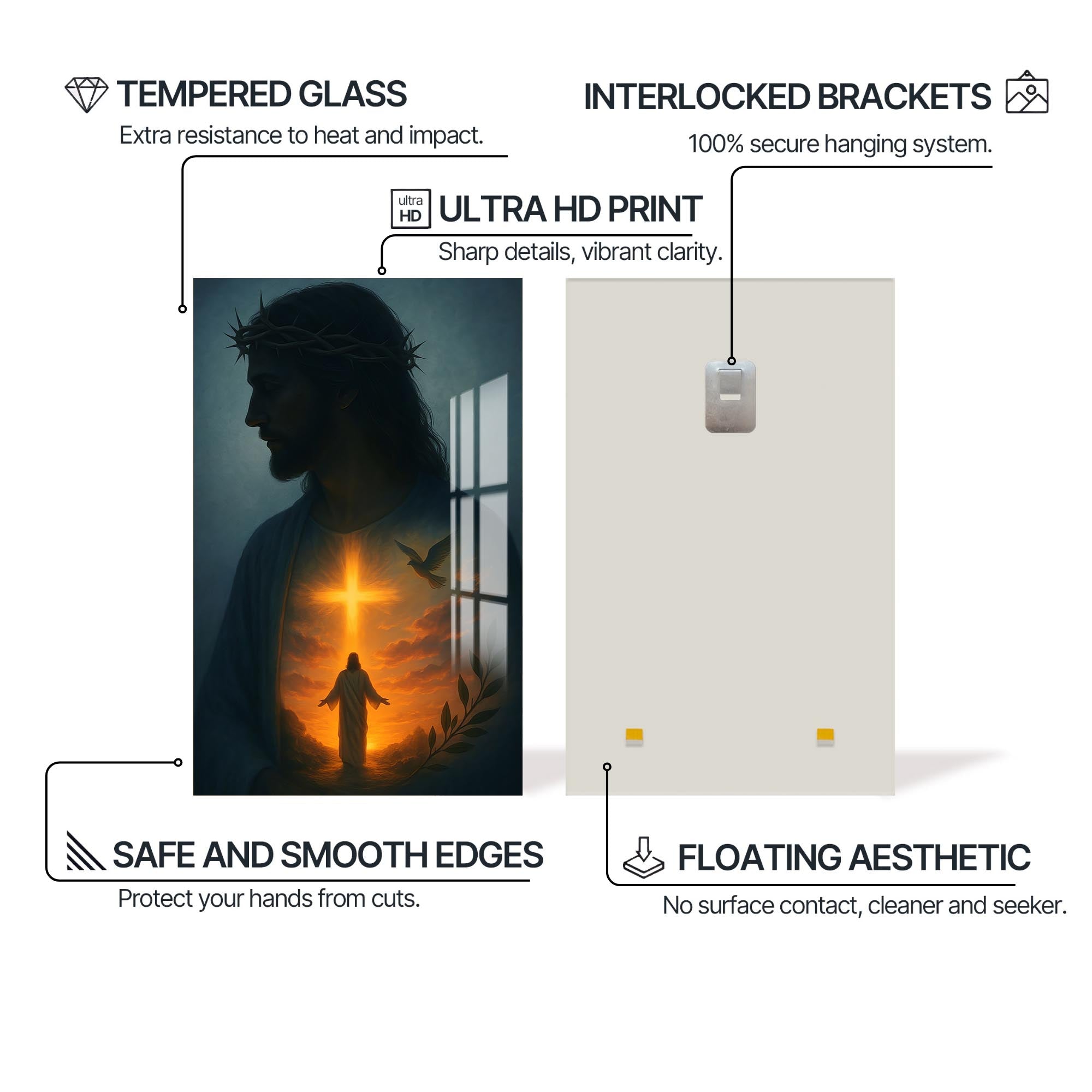 Crown of Light– Christian Tempered Glass Wall Art