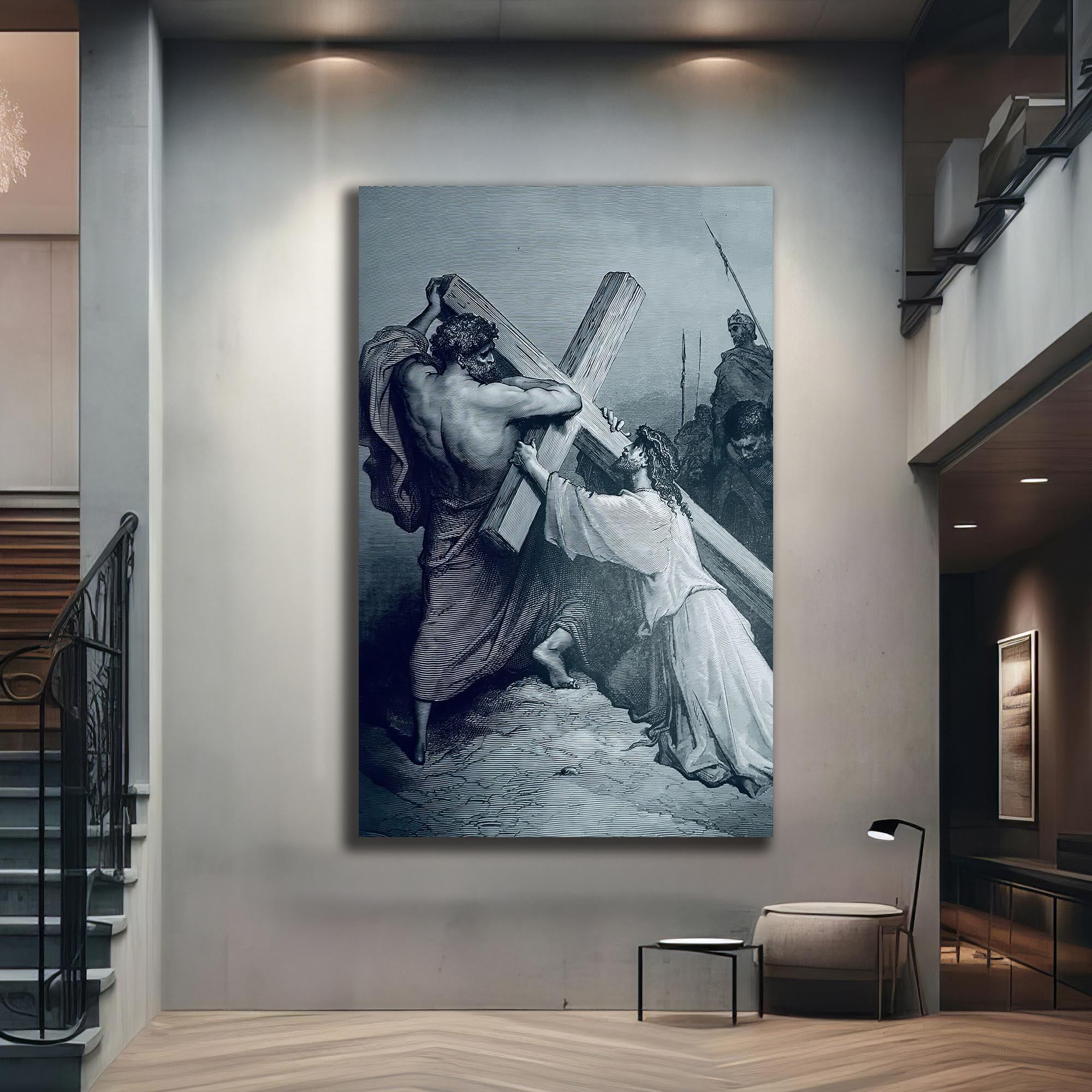 Artronauts Glass Print The Burden of the Cross– Christian Tempered Glass Wall Art