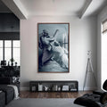 Artronauts Glass Print S | 72x46 cm | 28.3"x18.1" / Walnut The Burden of the Cross– Christian Tempered Glass Wall Art