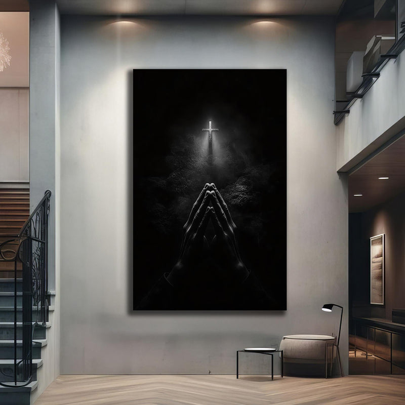 Artronauts Glass Print Prayer in the Dark– Christian Tempered Glass Wall Art