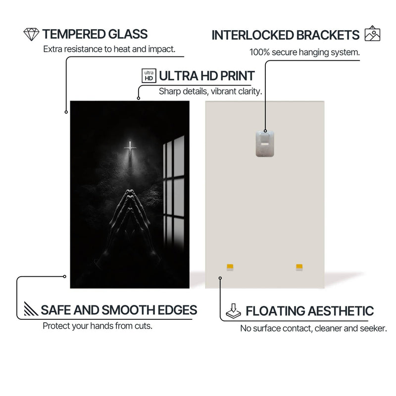 Artronauts Glass Print Prayer in the Dark– Christian Tempered Glass Wall Art
