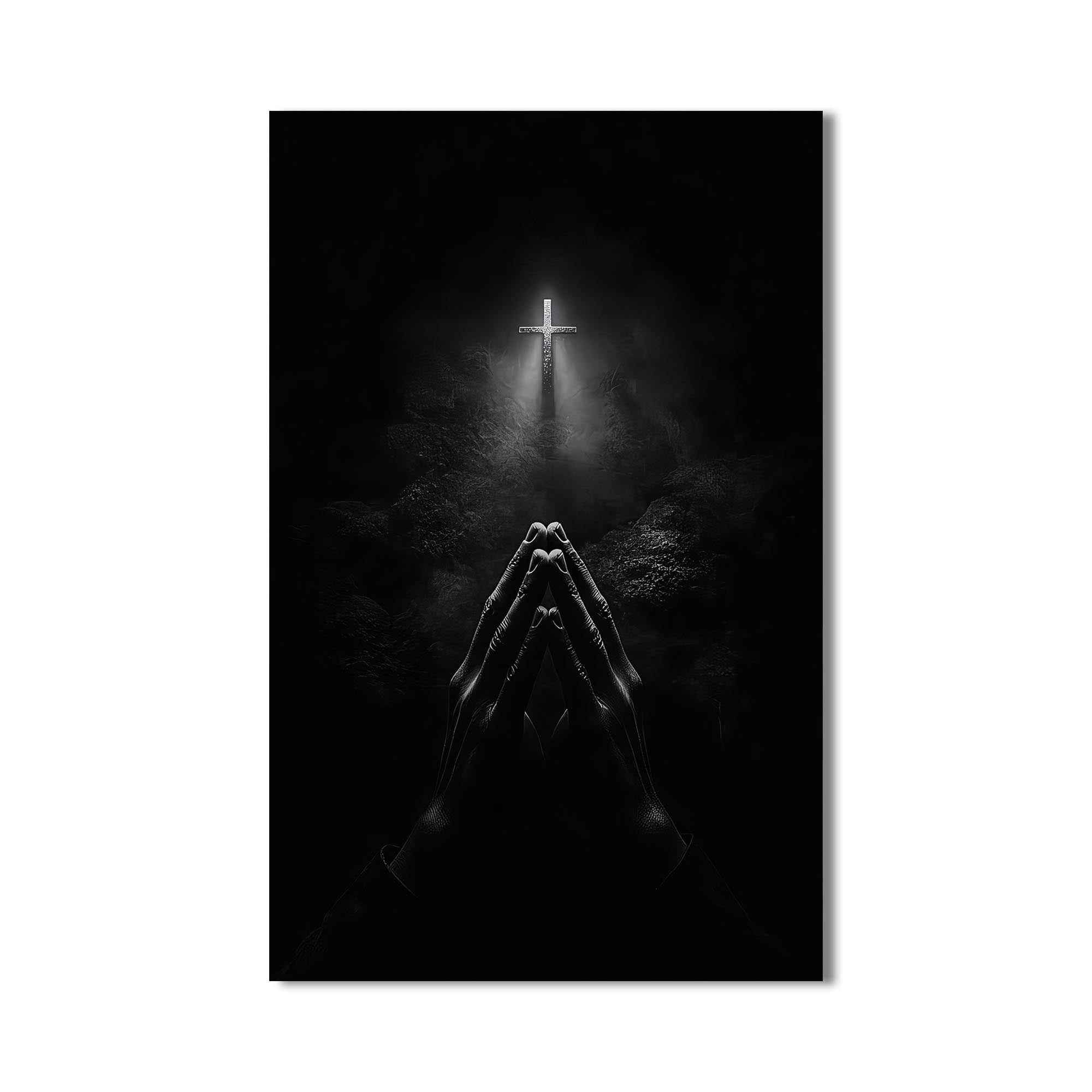 Prayer in the Dark– Christian Tempered Glass Wall Art