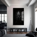 Artronauts Glass Print S | 72x46 cm | 28.3"x18.1" / Black Prayer in the Dark– Christian Tempered Glass Wall Art