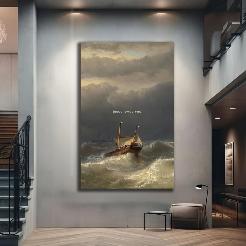 Artronauts Glass Print Faith Through the Storm– Christian Tempered Glass Wall Art