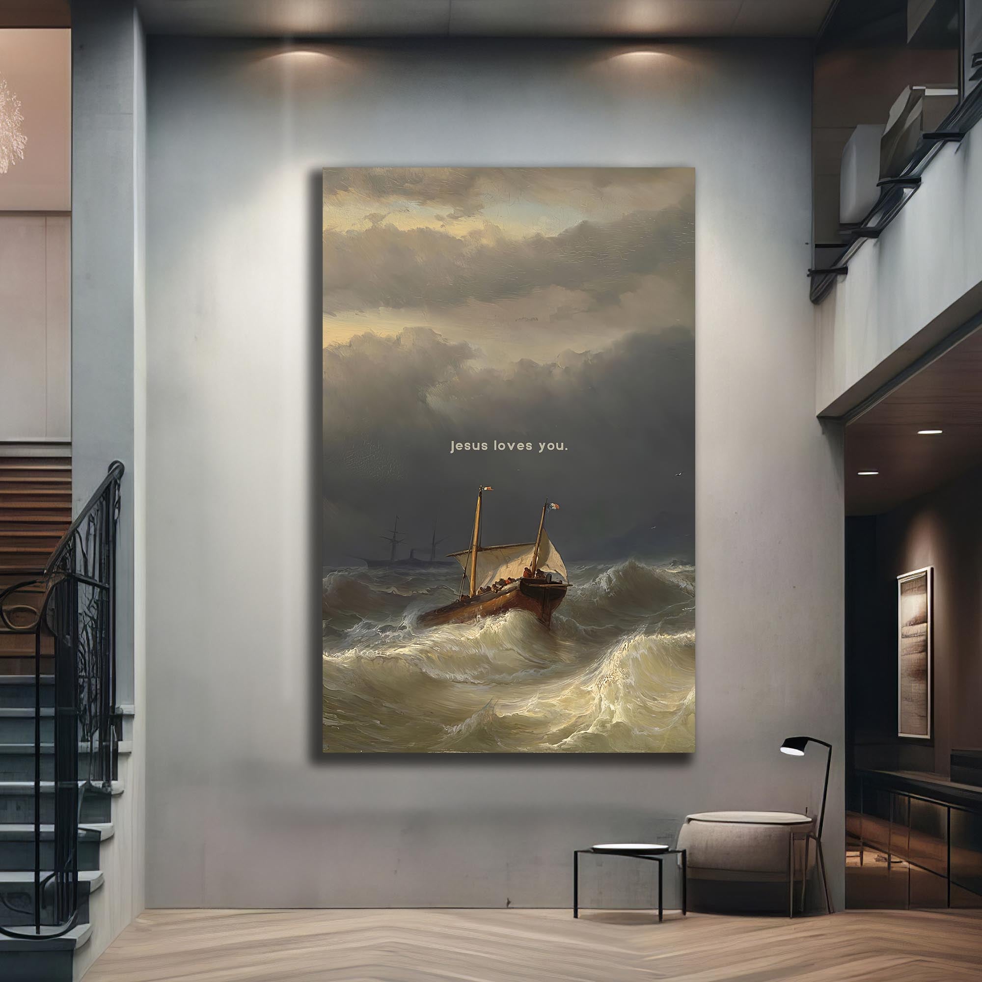 Faith Through the Storm– Christian Tempered Glass Wall Art