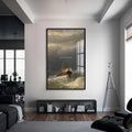 Artronauts Glass Print S | 72x46 cm | 28.3"x18.1" / Black Faith Through the Storm– Christian Tempered Glass Wall Art