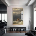 Artronauts Glass Print S | 72x46 cm | 28.3"x18.1" / Gold Faith Through the Storm– Christian Tempered Glass Wall Art