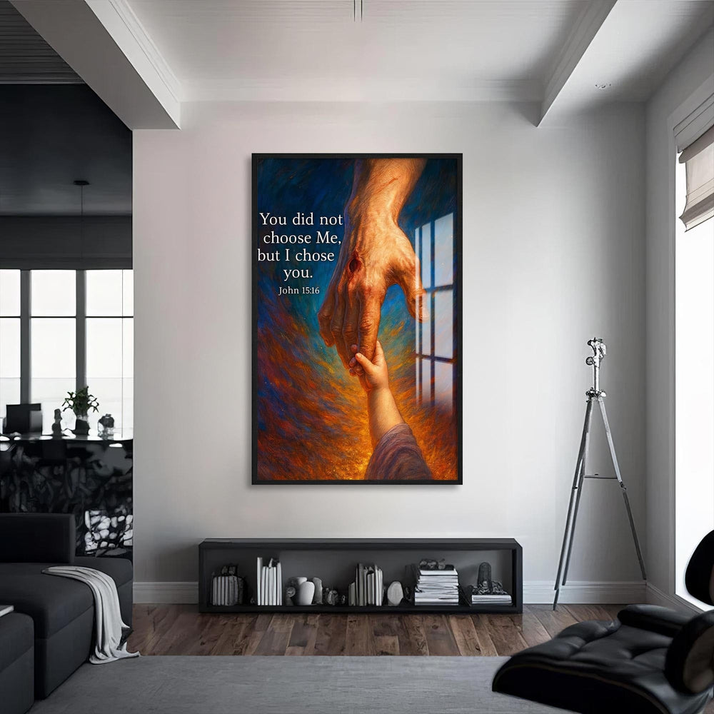 Artronauts Glass Print S | 72x46 cm | 28.3"x18.1" / Black Chosen by Grace– Christian Tempered Glass Wall Art