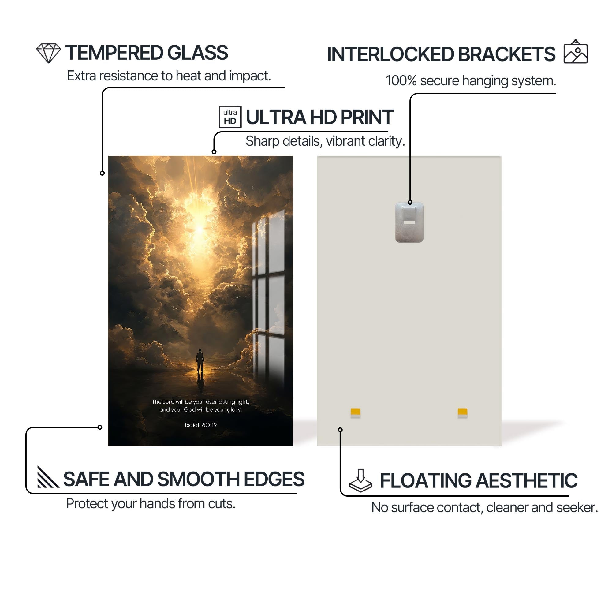 Everlasting Light– Christian Tempered Glass Wall Art