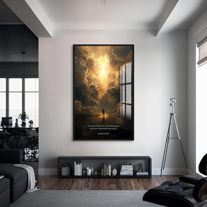 Artronauts Glass Print S | 72x46 cm | 28.3"x18.1" / Black Everlasting Light– Christian Tempered Glass Wall Art
