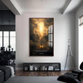 Artronauts Glass Print S | 72x46 cm | 28.3"x18.1" / Walnut Everlasting Light– Christian Tempered Glass Wall Art