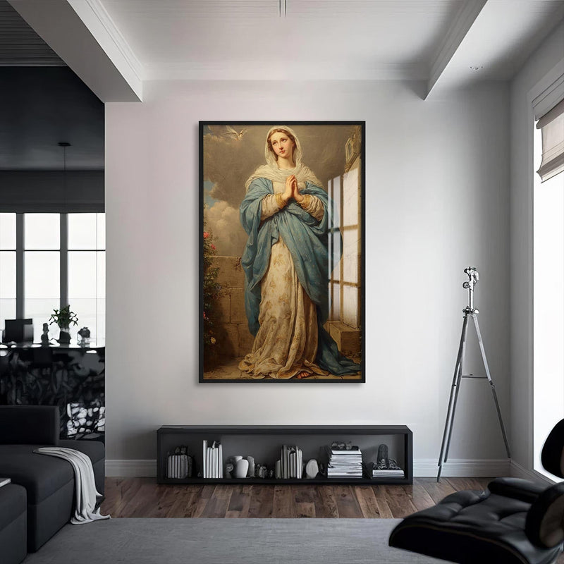 Artronauts Glass Print S | 72x46 cm | 28.3"x18.1" / Black Blessed Serenity– Christian Tempered Glass Wall Art