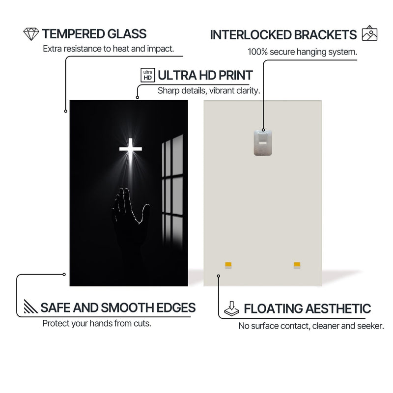 Artronauts Glass Print Reach for the Light– Christian Tempered Glass Wall Art