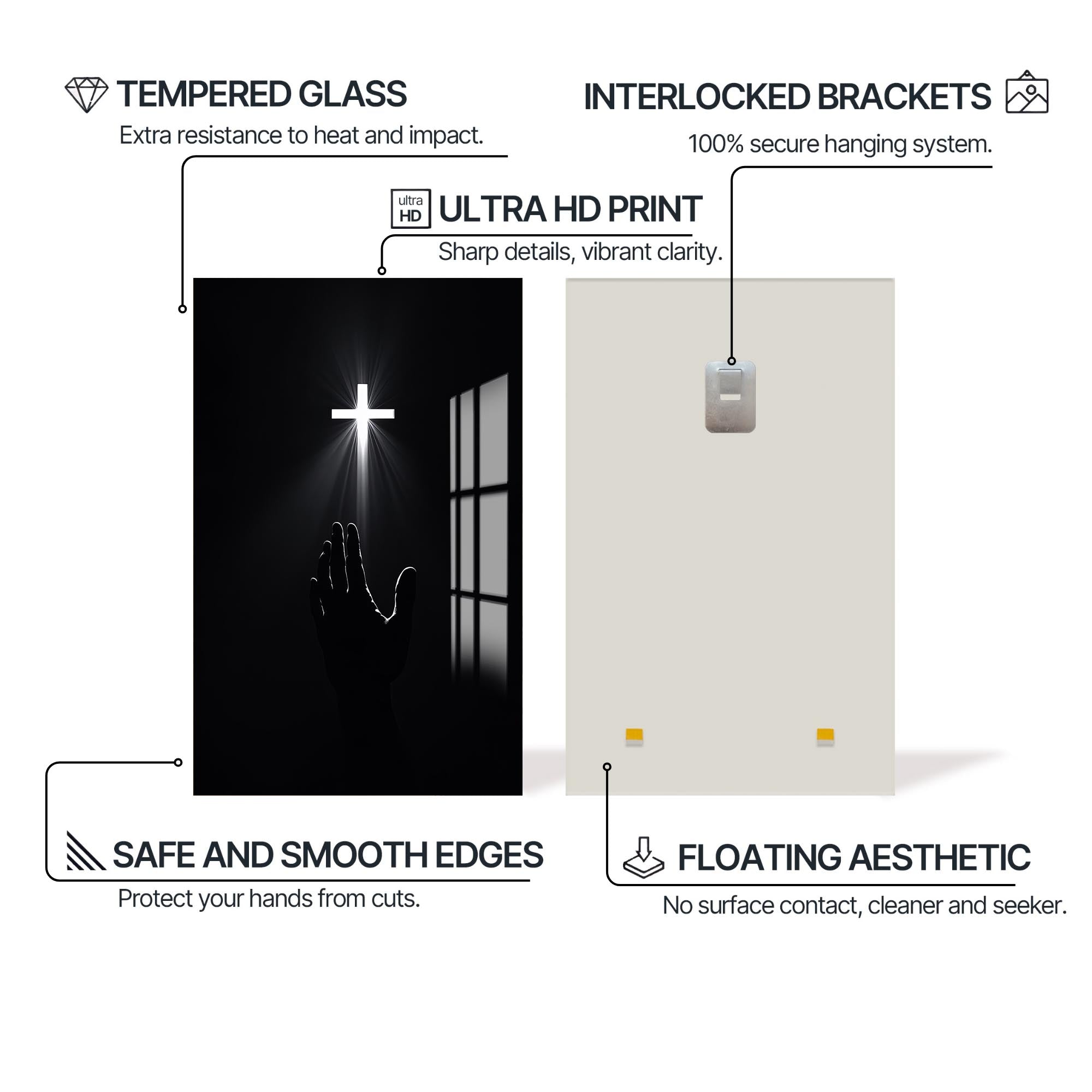 Reach for the Light– Christian Tempered Glass Wall Art