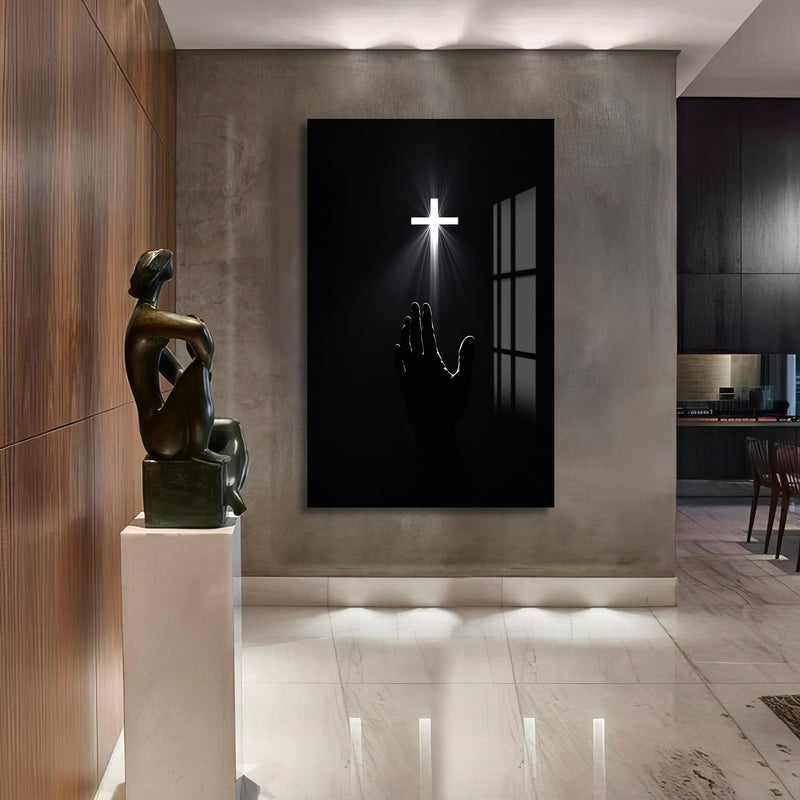 Artronauts Glass Print Reach for the Light– Christian Tempered Glass Wall Art