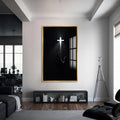 Artronauts Glass Print S | 72x46 cm | 28.3"x18.1" / Gold Reach for the Light– Christian Tempered Glass Wall Art