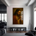 Artronauts Glass Print S | 72x46 cm | 28.3"x18.1" / Walnut Sacred Devotion– Christian Tempered Glass Wall Art