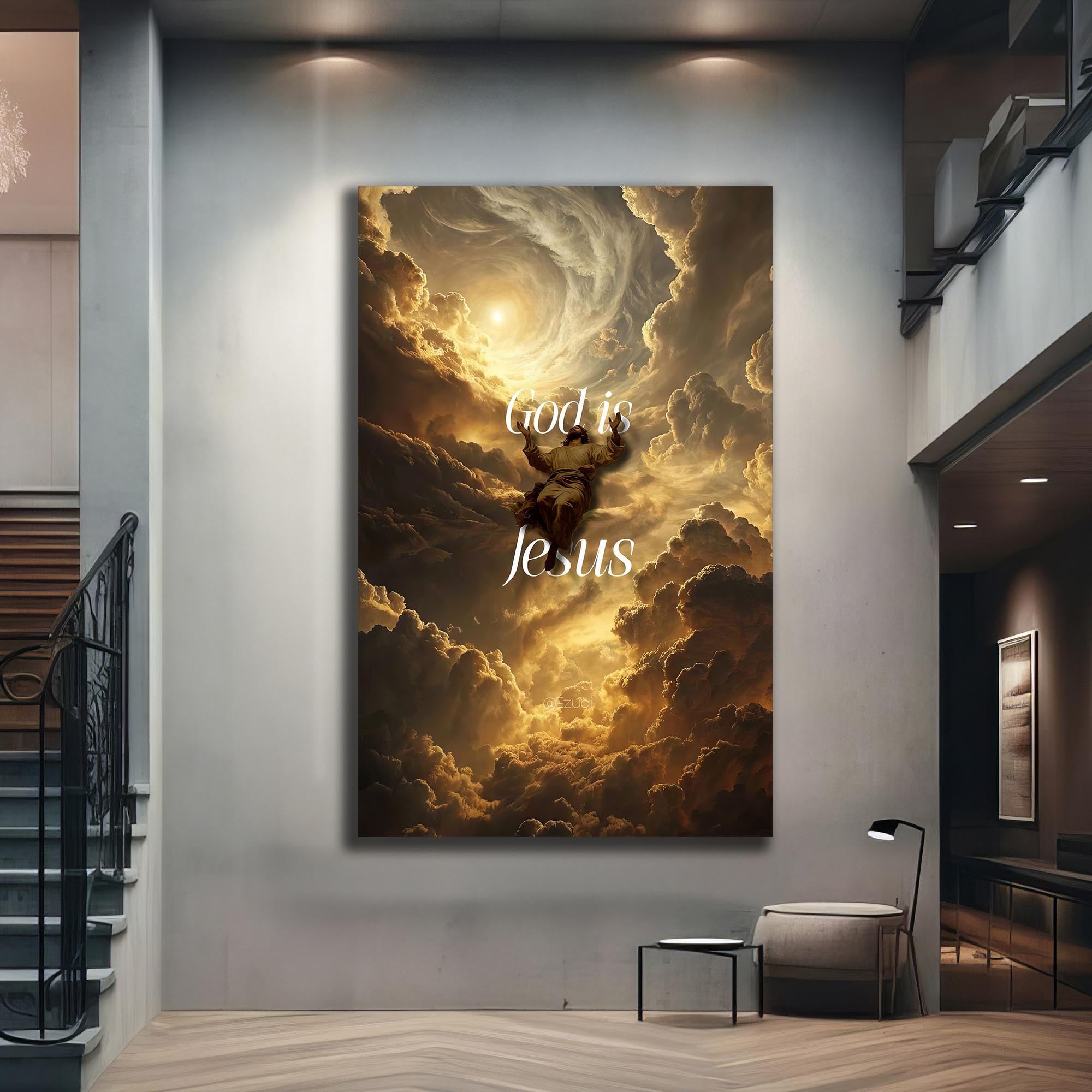 Artronauts Glass Print Christ Ascending in Light– Christian Tempered Glass Wall Art