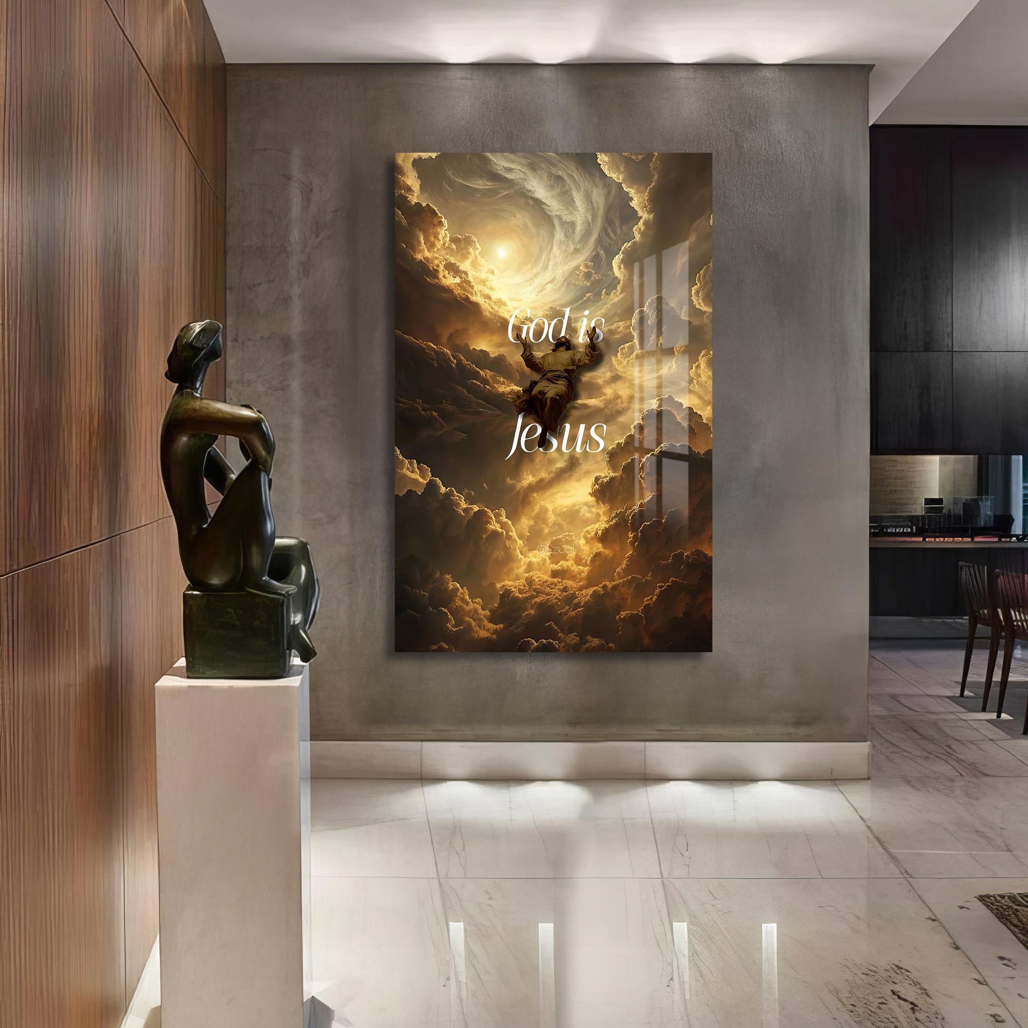 Artronauts Glass Print Christ Ascending in Light– Christian Tempered Glass Wall Art