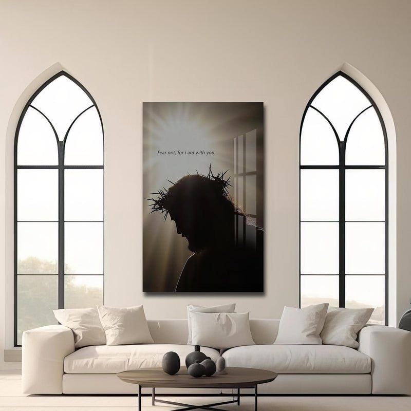 Artronauts Glass Print Crown of Thorns Silhouette– Christian Tempered Glass Wall Art