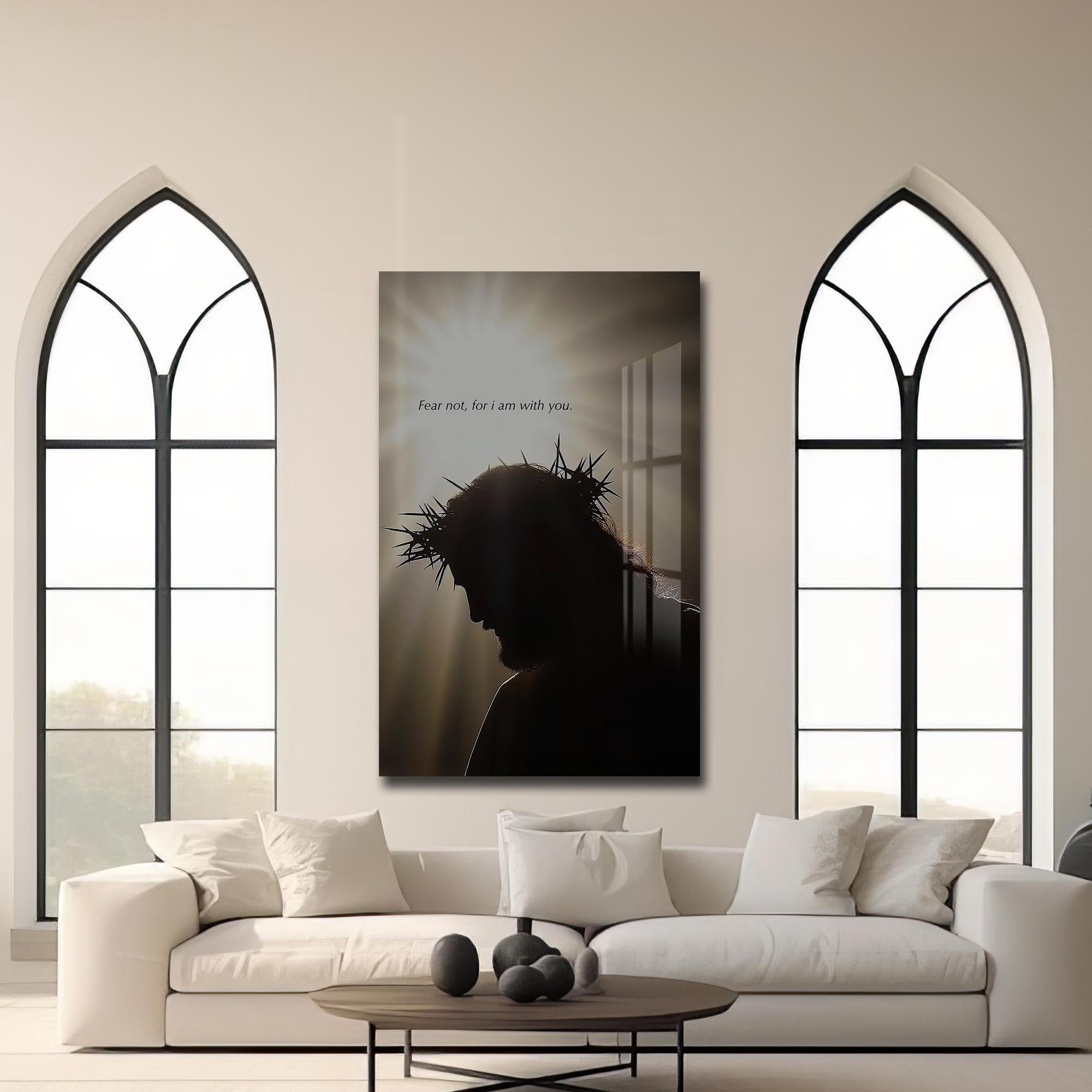 Artronauts Glass Print Crown of Thorns Silhouette– Christian Tempered Glass Wall Art