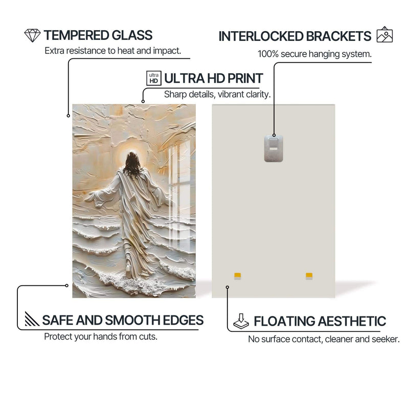 Artronauts Glass Print Christ Walking Through  Light– Christian Tempered Glass Wall Art