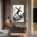 Artronauts Glass Print Carrying the Cross Illustration– Christian Tempered Glass Wall Art