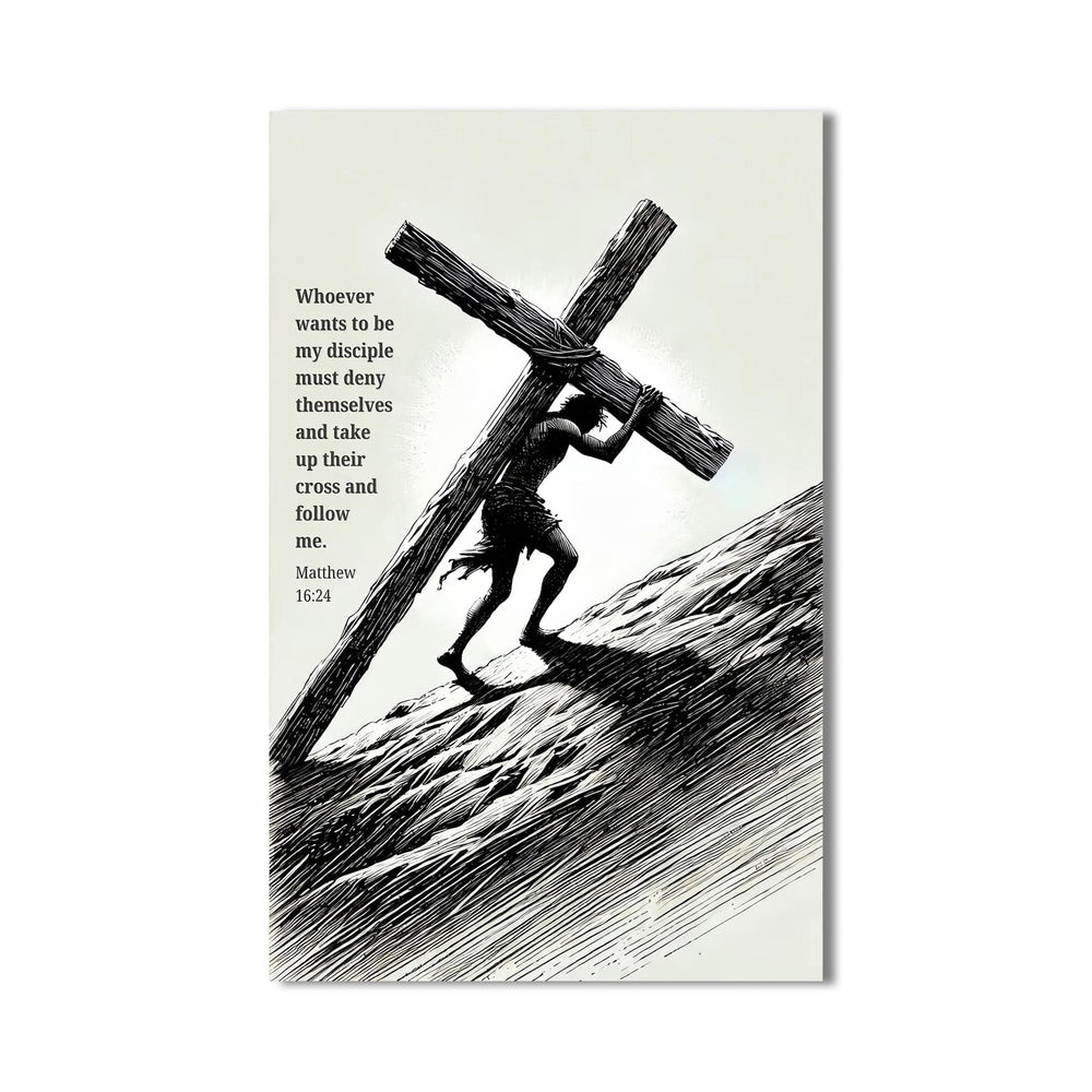 Artronauts Glass Print Carrying the Cross Illustration– Christian Tempered Glass Wall Art