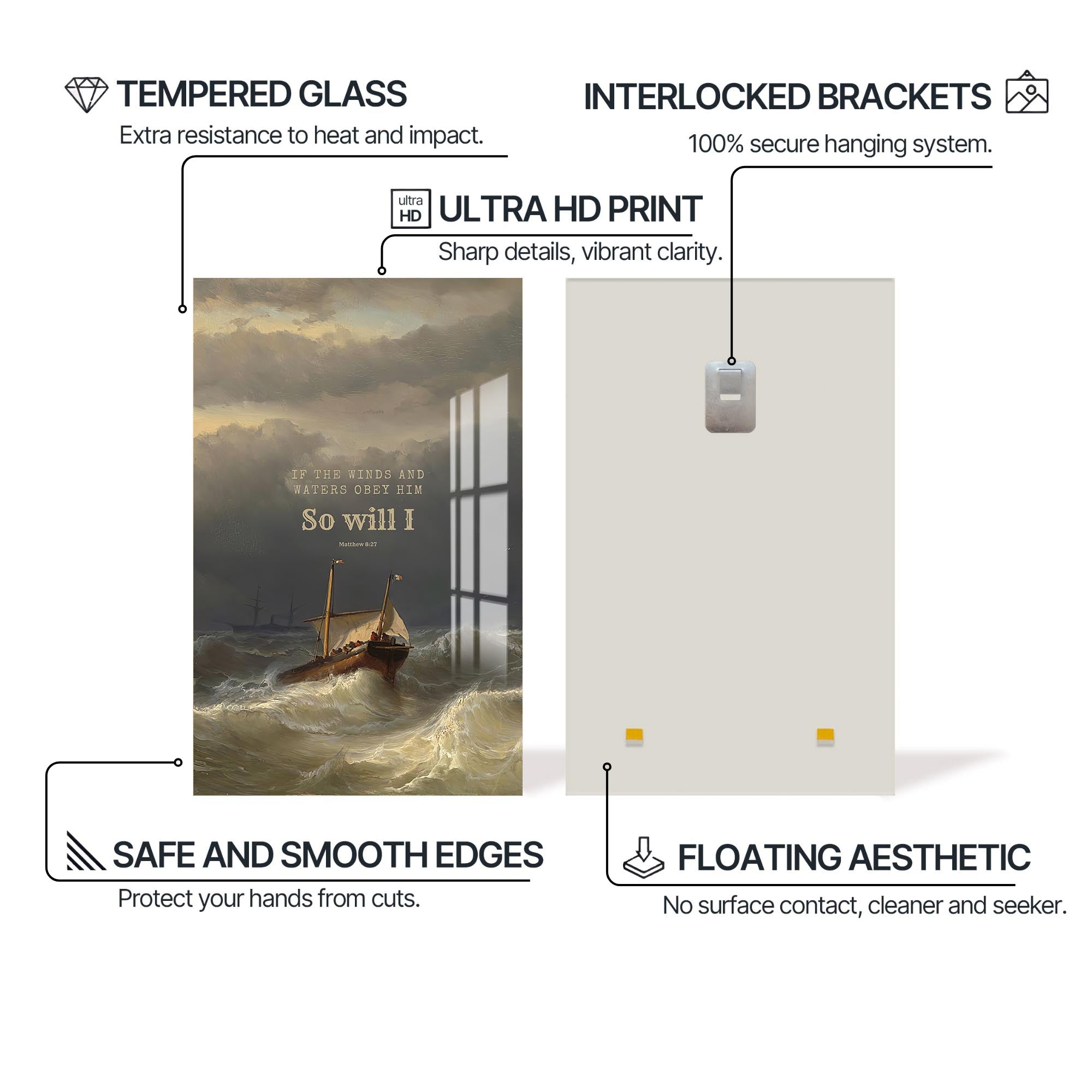 Artronauts Glass Print Matthew 8:27– Christian Tempered Glass Wall Art