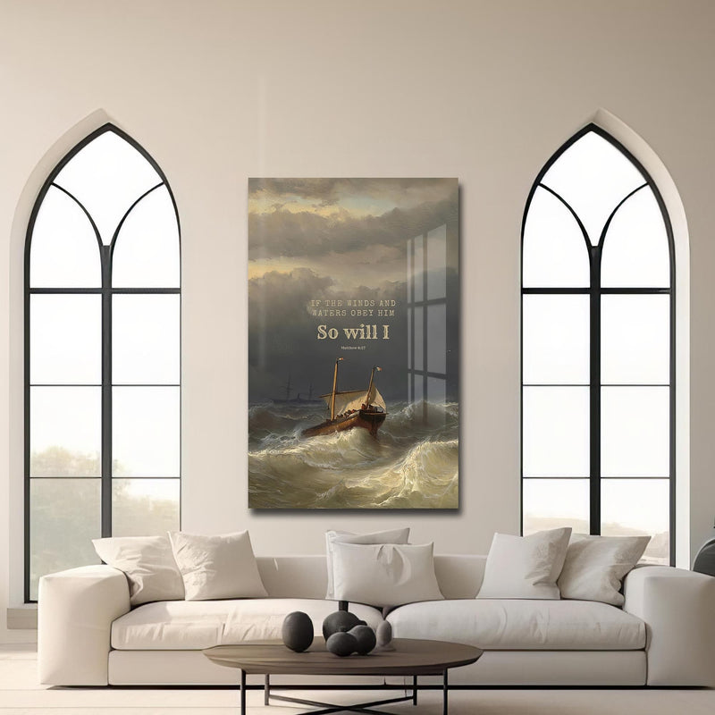 Artronauts Glass Print Matthew 8:27– Christian Tempered Glass Wall Art