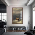 Artronauts Glass Print S | 72x46 cm | 28.3"x18.1" / Walnut Matthew 8:27– Christian Tempered Glass Wall Art