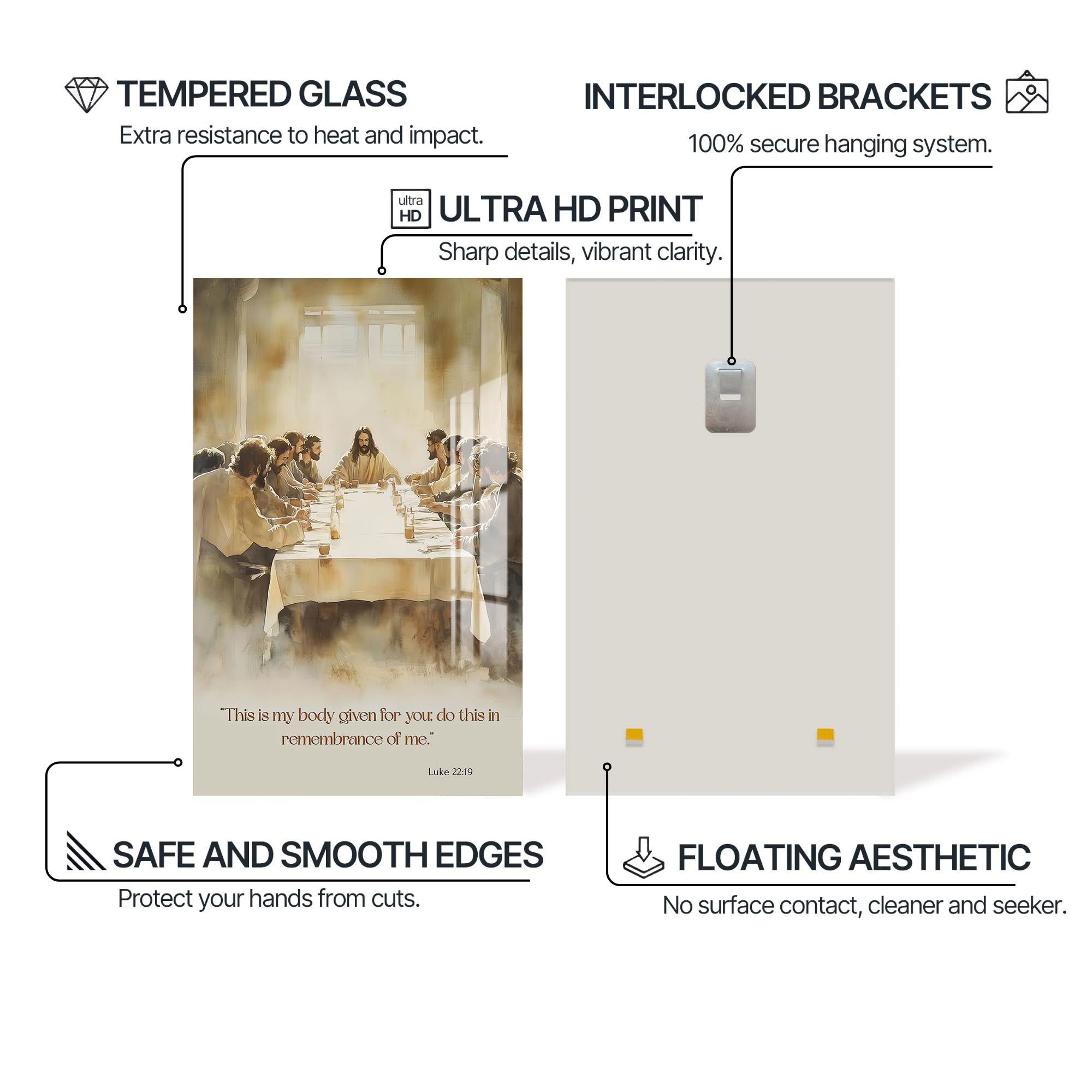 Artronauts Glass Print The Last Supper Scene– Christian Tempered Glass Wall Art