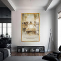 Artronauts Glass Print S | 72x46 cm | 28.3"x18.1" / Gold The Last Supper Scene– Christian Tempered Glass Wall Art