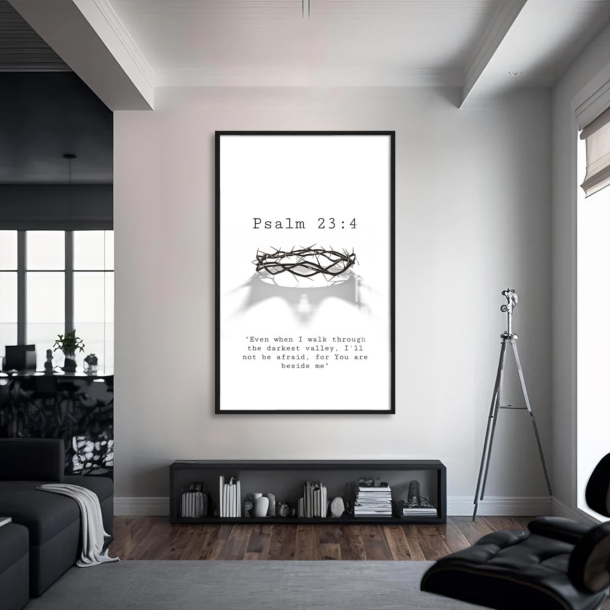 Artronauts Glass Print S | 72x46 cm | 28.3"x18.1" / Black Psalm 23– Christian Tempered Glass Wall Art