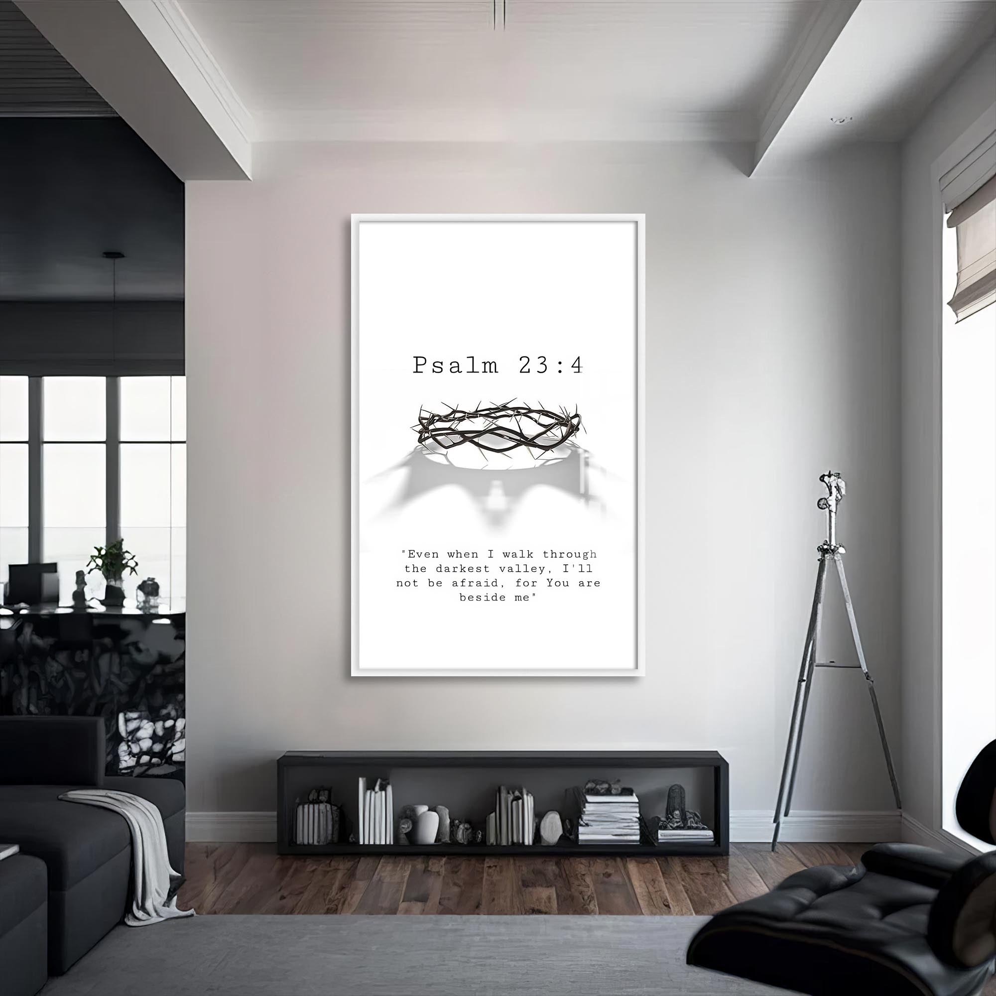 Artronauts Glass Print S | 72x46 cm | 28.3"x18.1" / White Psalm 23– Christian Tempered Glass Wall Art