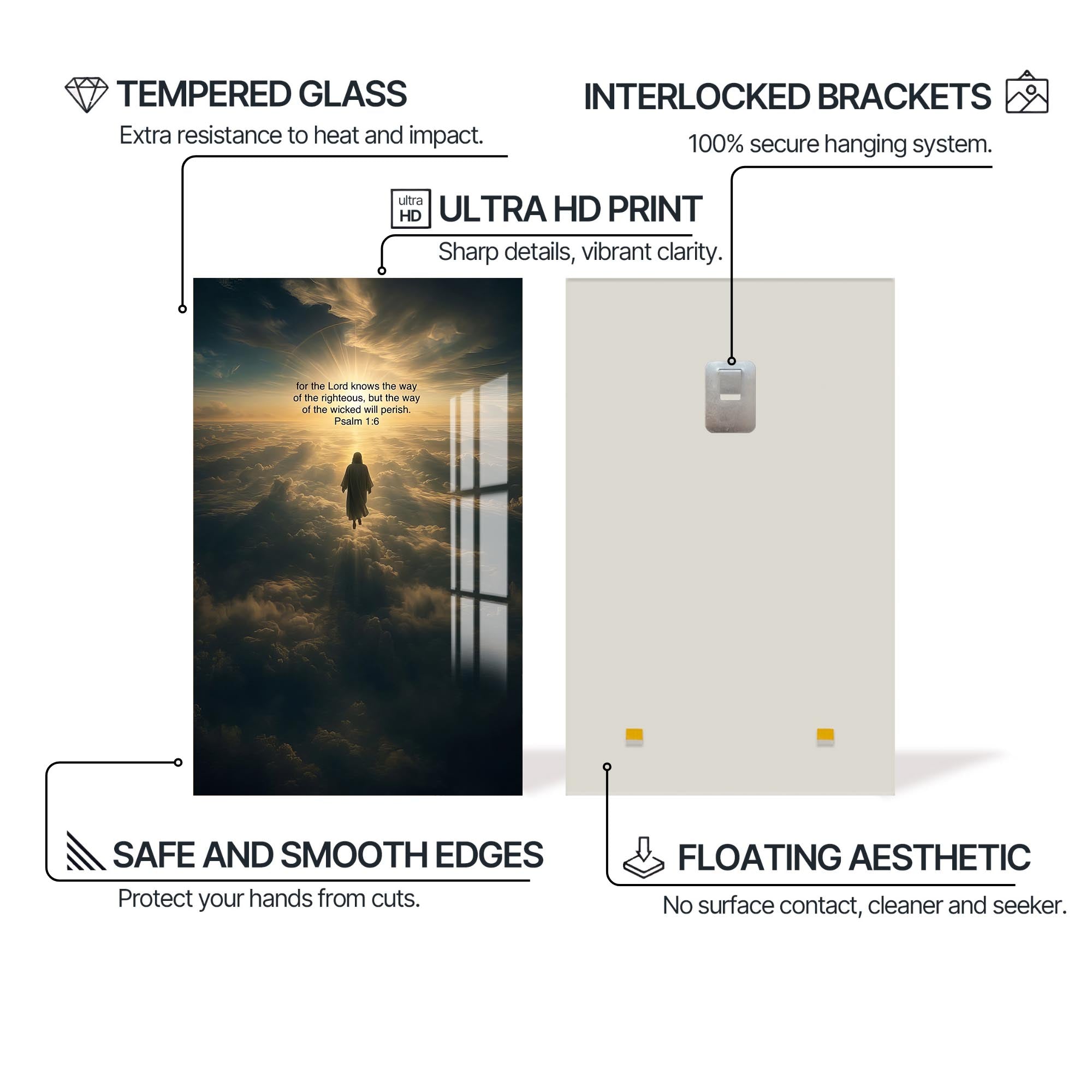 Artronauts Glass Print Christ Walking Toward Heaven– Christian Tempered Glass Wall Art